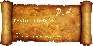Papiu Alfréd névjegykártya